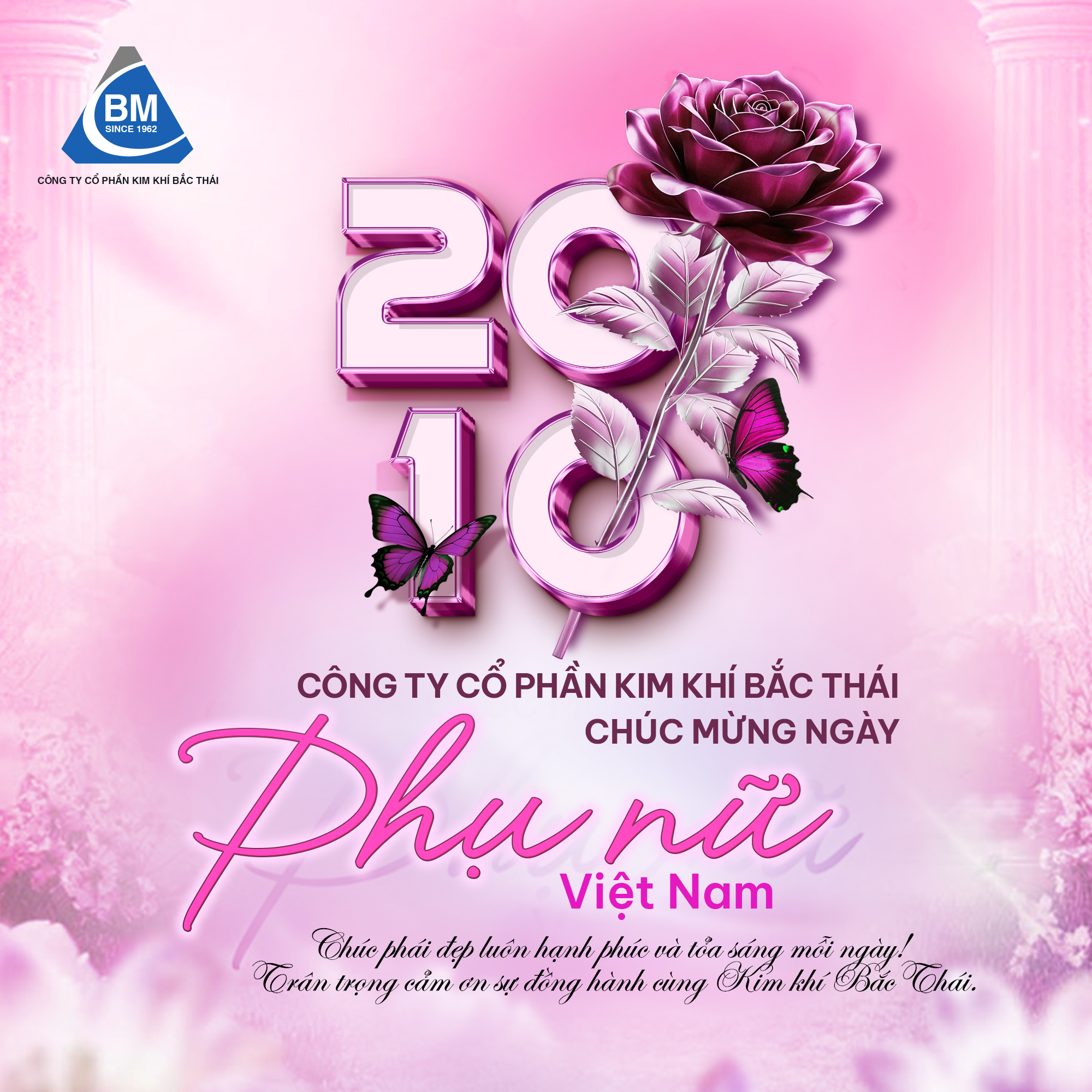 CÔNG TY CỔ PHẦN KIM KHÍ BẮC THÁI CHÚC MỪNG NGÀY PHỤ NỮ VIỆT NAM 20/10